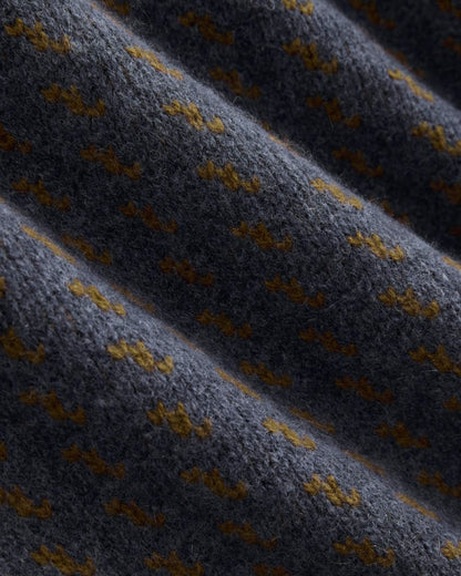 Wool Cashmere Nordic Crew | Heathered Indigo