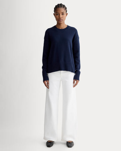 The Boxy Sweater in Everyday Cotton | Navy